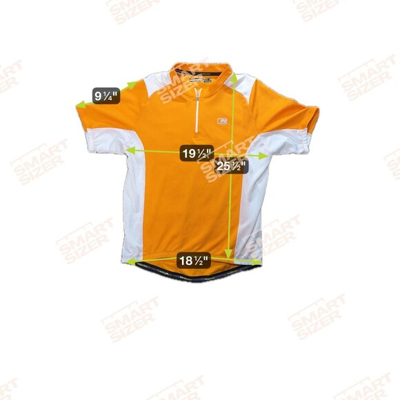 Nishiki Cycling Jersey Short Sleeve Orange White 1/4 Zip 3 Pocket Men's Size L - Picture 4 of 4